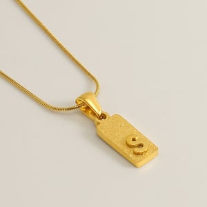 1 Piece Simple Series Hip-Pop/Rock Letter S Stainless Steel  Gold Color Unisex Pendant Necklaces h5 